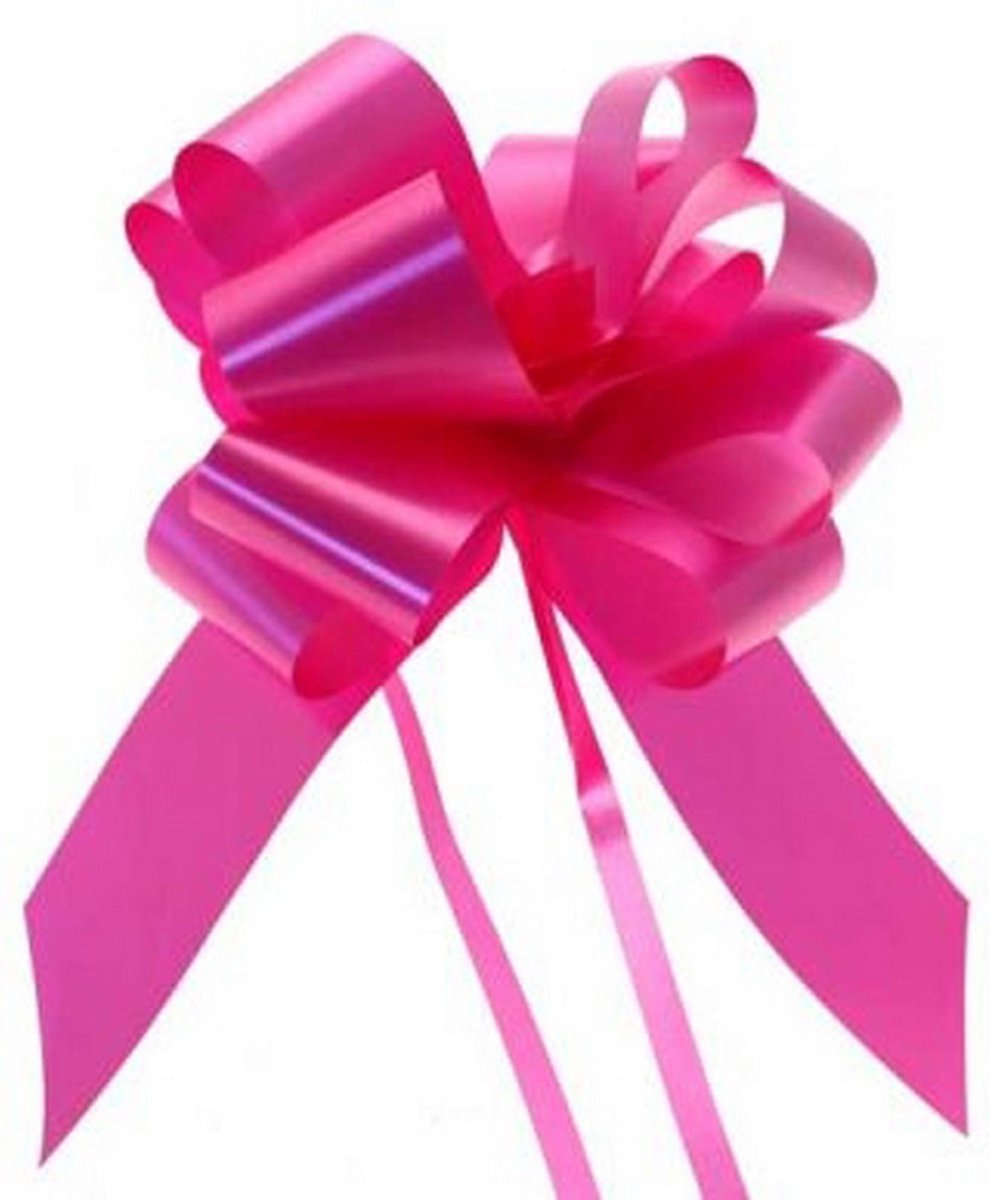 50mm Block Colour Decorative Pull Bow Ribbon (Cerise)